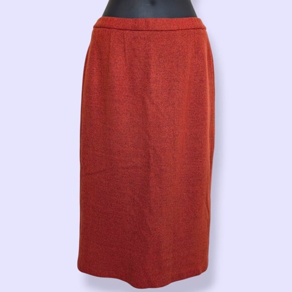 Orange Vintage Wool Blend Skirt - Picture 1 of 7